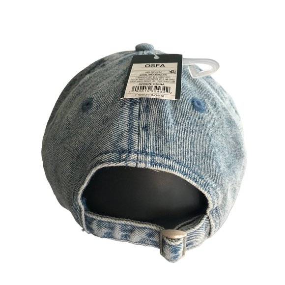 Stonewashed Denim Rainbow Pride Distressed Strapback  Cap Hat Lid Trucker - Picture 3 of 9